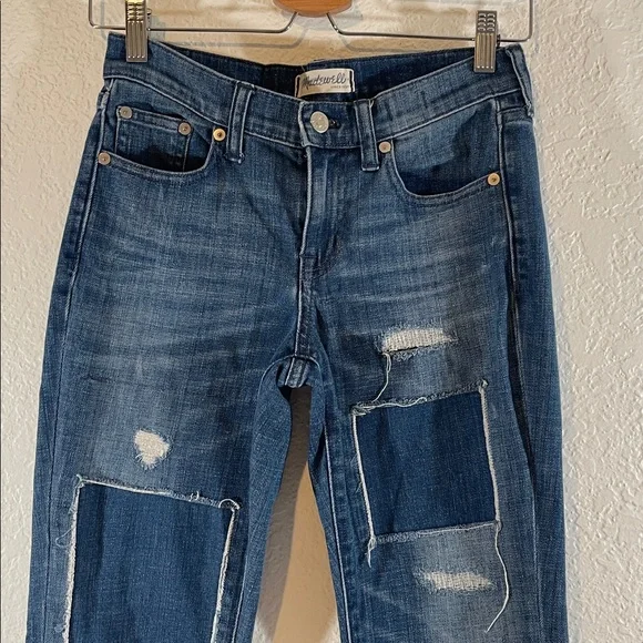 MADEWELL Women’s Size 24 Slim Boyjean Destressed Denim Jeans #B7426 - Picture 3 of 11